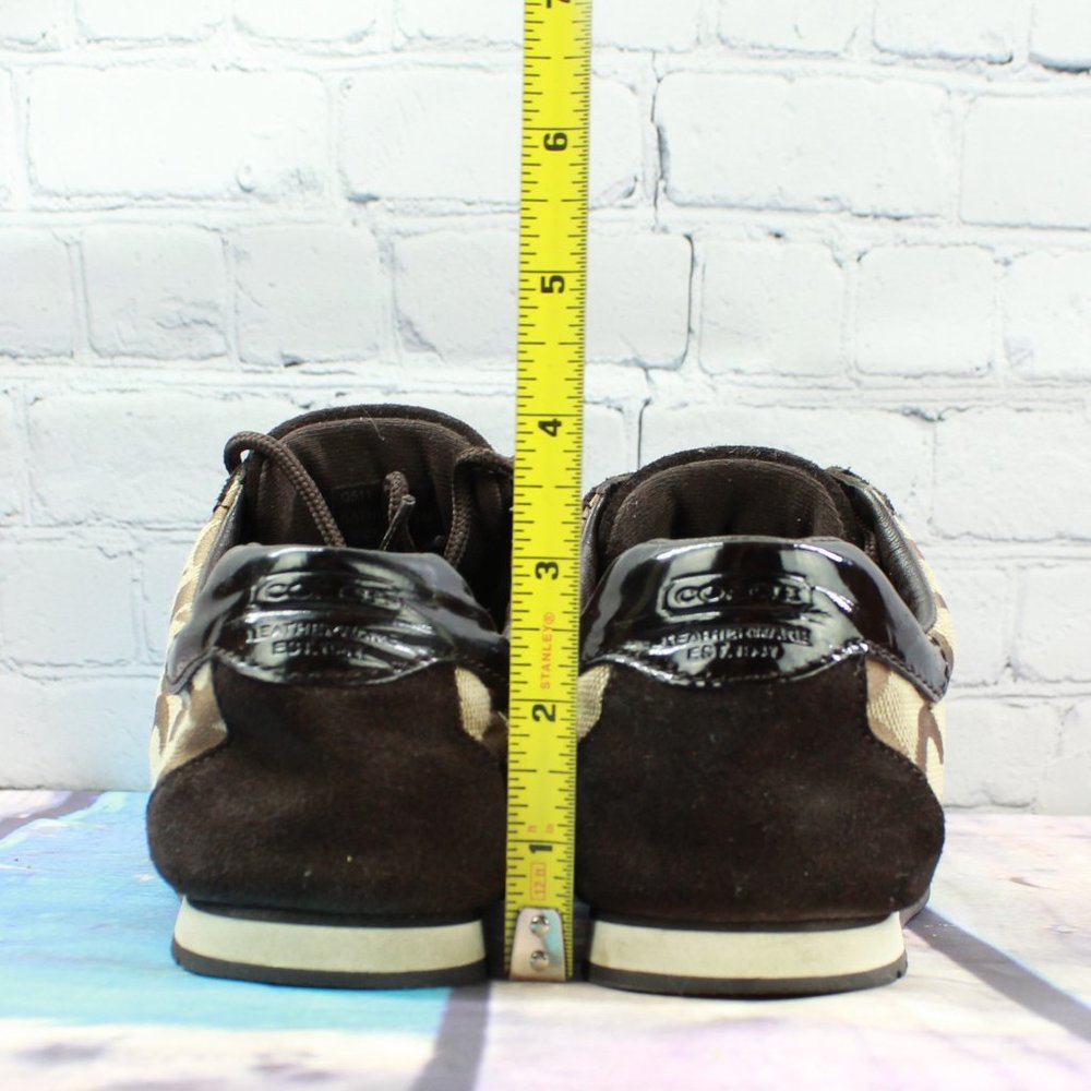 Coach Kathleen Brown Jacquard Sneakers Size 8.5 - Picture 6 of 9